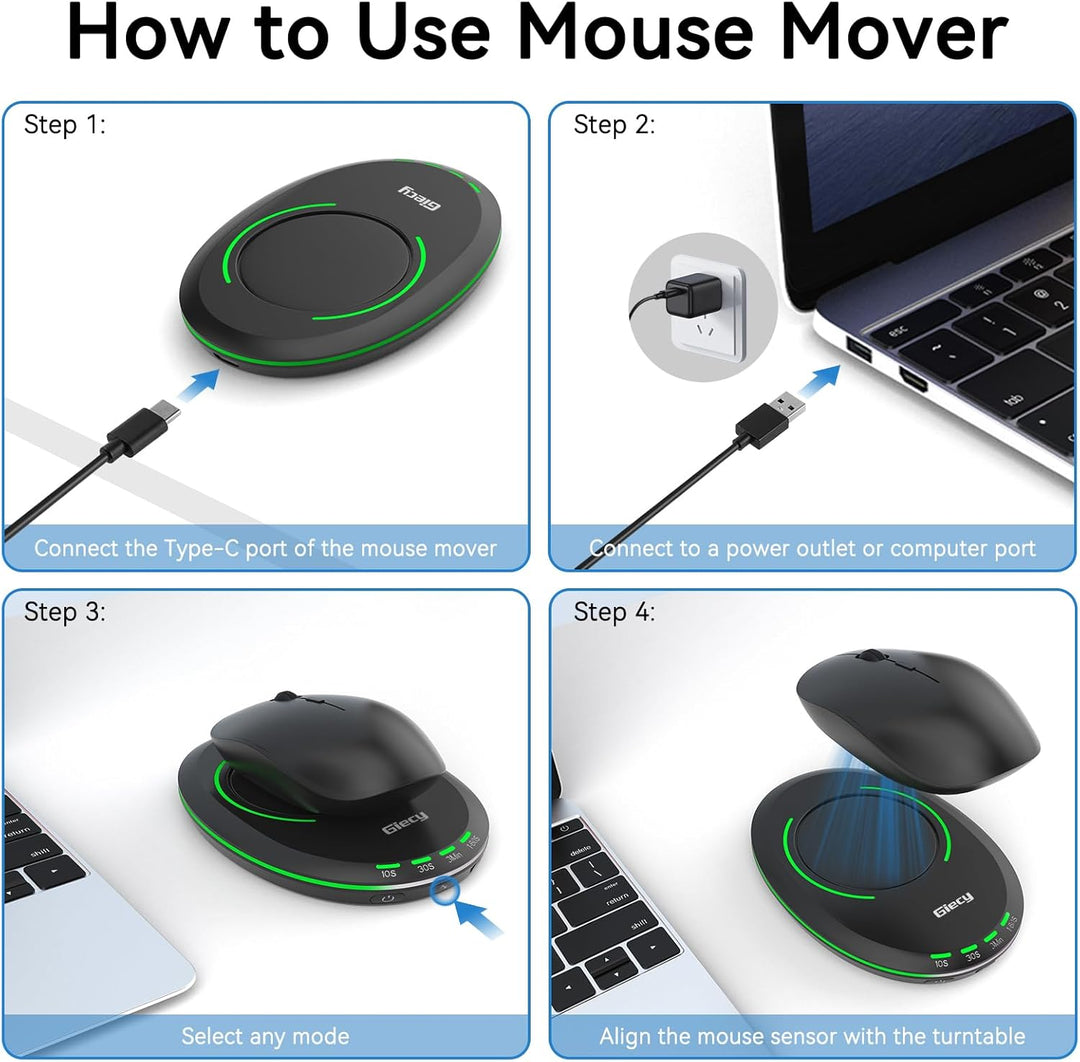 Ultra Dünner Maus Jiggler Nicht Nachweisbar,Mouse Mover mit Einstellbarem Intervall,Treiberfreier Ma
