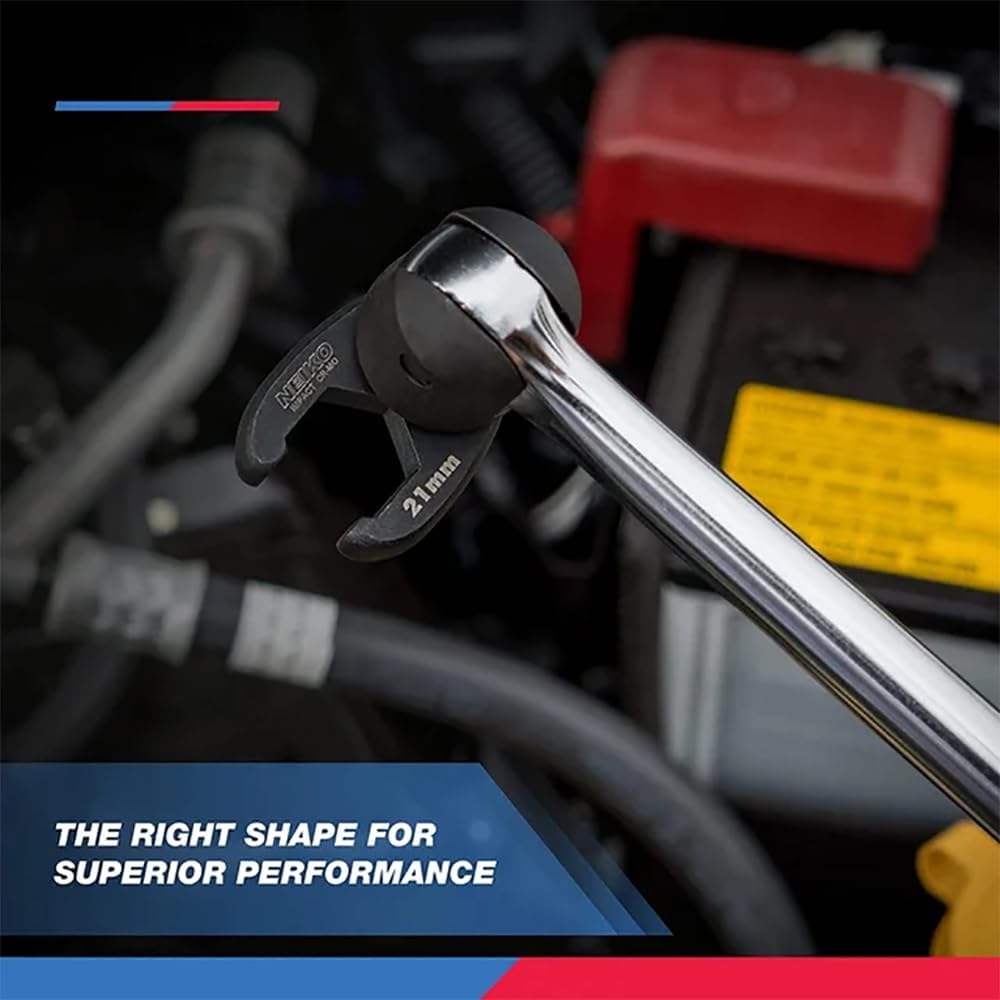 Neiko 03324A Hahenfussschlüssel-Set 1/2 Zoll und 3/8 Zoll Antrieb, 15-teilig, metrische Krähenfusssc