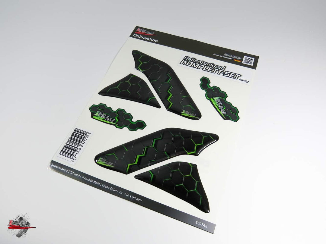 BIKE-label Tankpad Seitentank Aufkleber Grün kompatibel für Kawasaki 800742