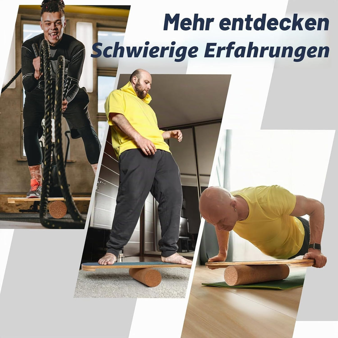 Leogreen Balance Board aus Holz, Balance Board für Indoor-Surfen und Skaten, Gleichgewichtsboard für
