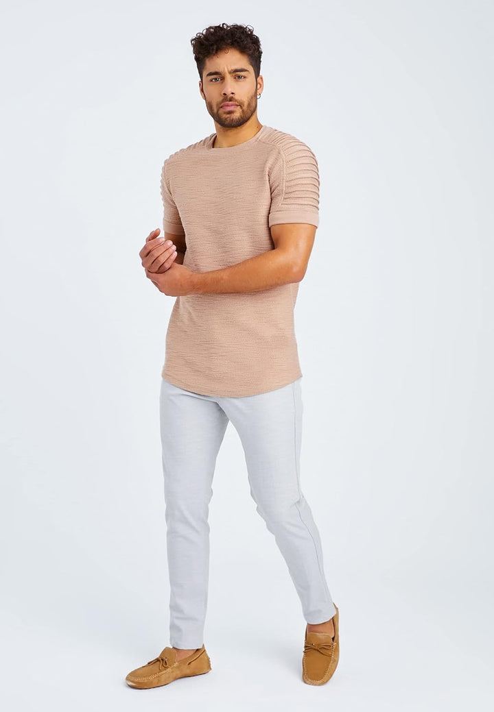 Leif Nelson T-Shirt Herren Sommer mit Rundhals-Ausschnitt, Regular Fit Herren-T-Shirt aus 100% Baumw