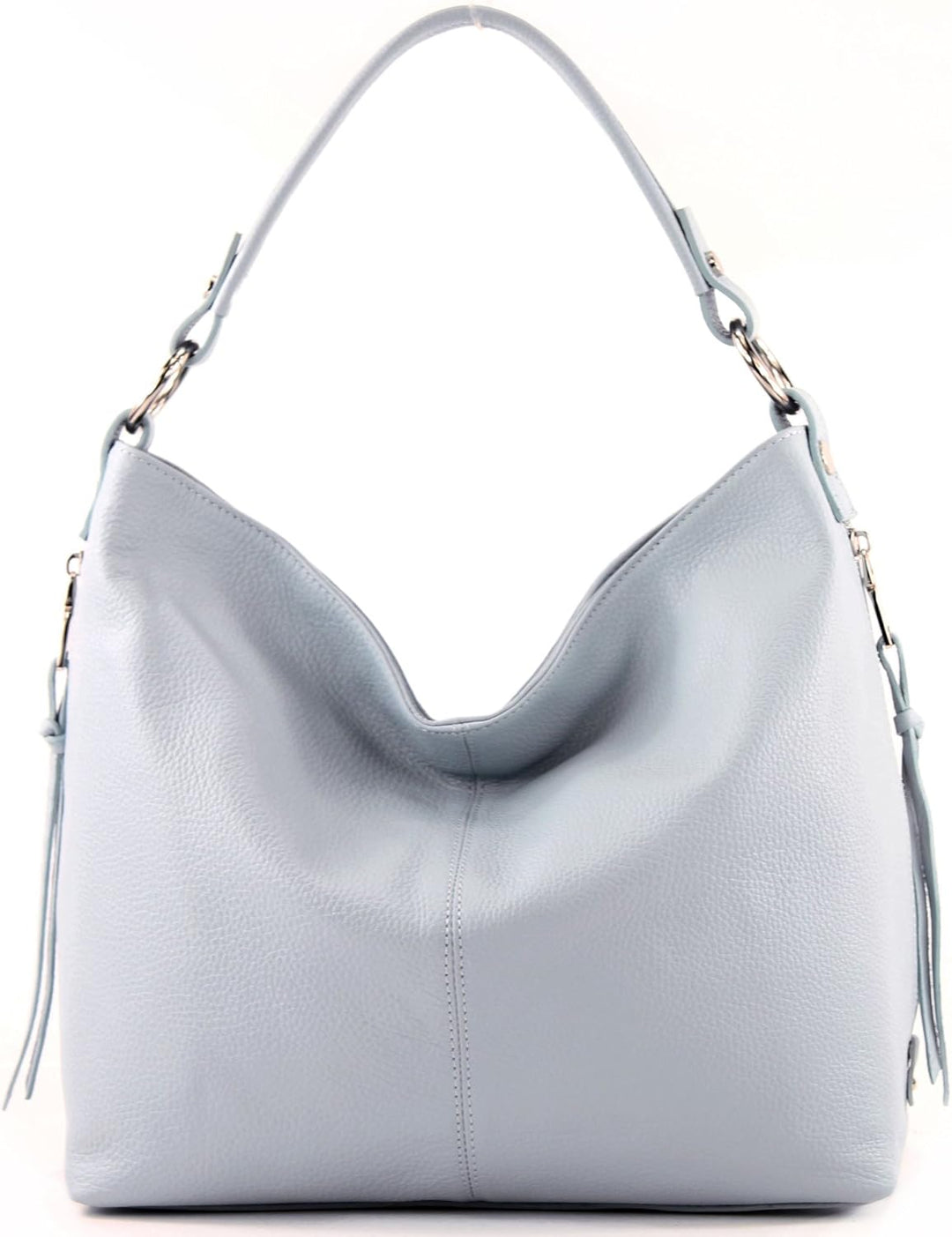 modamoda de Damen Schultertasche, Leder T160 Eisblau2021, Eisblau2021