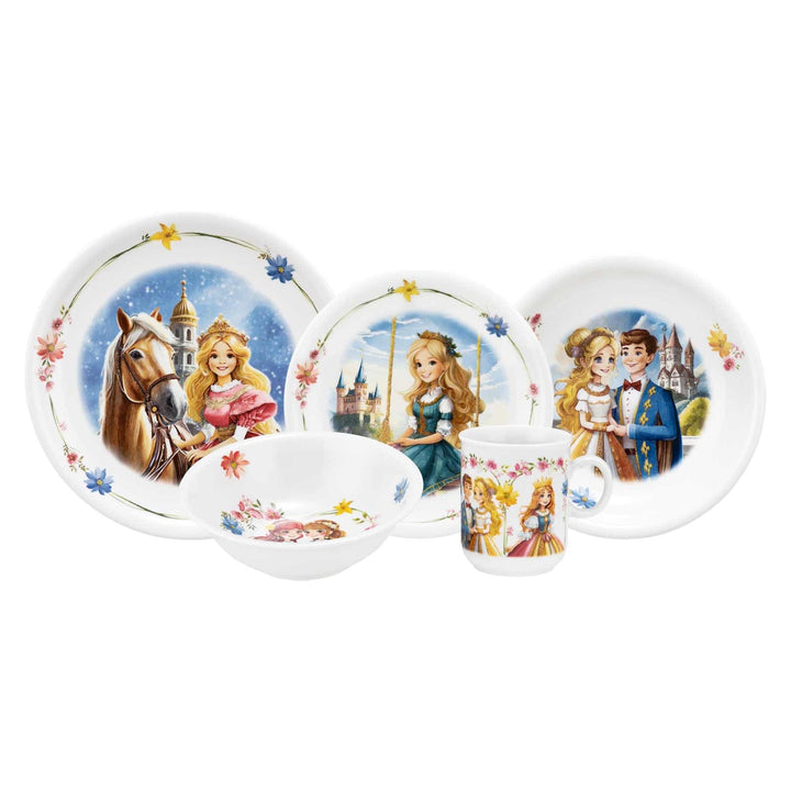 Seltmann Weiden Compact Kindergeschirrset 5-teilig, Teller-Set Schale und Becher für Kinder, Kinders