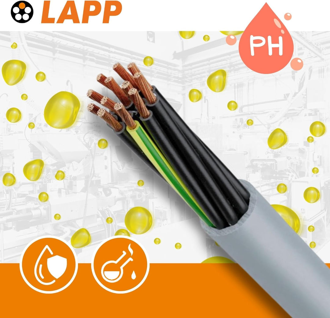 10 Meter Lapp 1119305 Ölflex Classic 110 PVC-Steuerleitung 5x1,5 mm² mit grün-gelben Schutzleiter 5G