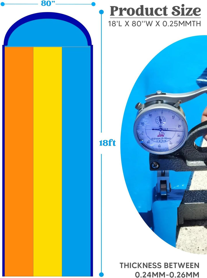 JOYIN 548 cm Rutschrutsche mit DREI Bahnen und 3 Boogie-Brettern, Garten-Rasen-Wasserrutschen mit Sp