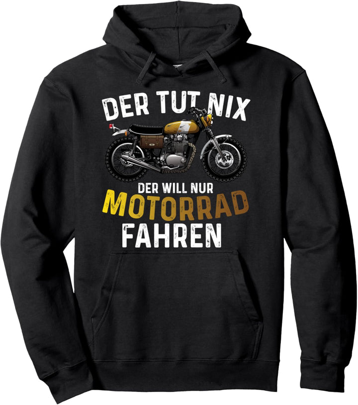 Herren Der tut nix Der will nur Motorrad fahren Biker Pullover Hoodie