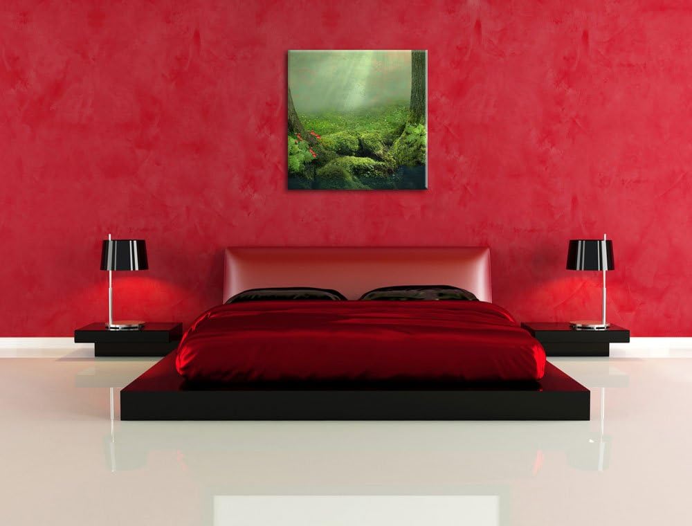 Pixxprint Baumwurzel und Schmetterling, Format: 70x70 auf Leinwand, 70x70