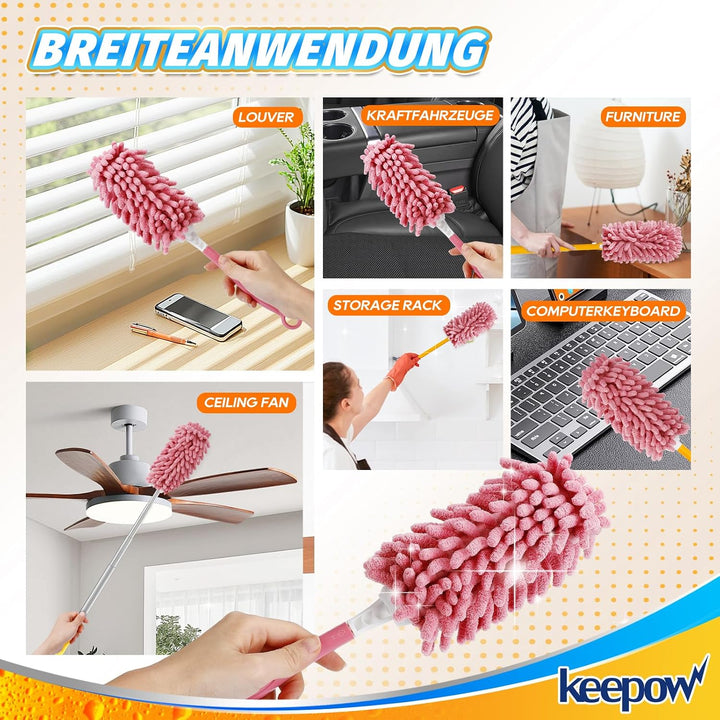 KEEPOW 8 Stück Wiederverwendbare für Swiffer Staubmagnet Nachfüllpack, Staubwedel Waschbar für Swiff