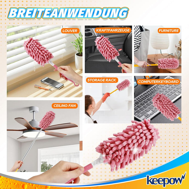 KEEPOW für Swiffer Staubmagnet Nachfüllpack Wiederverwendbare, Staubwedel Waschbar Mikrofaser Duster