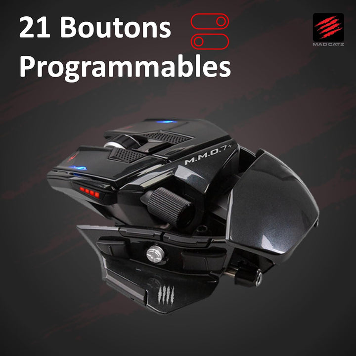 MAD CATZ M.M.O. 7+ Gaming-Maus MMO Kabelgebunden &amp; Kabellos – 21 programmierbare Eingänge – 5D-Schal
