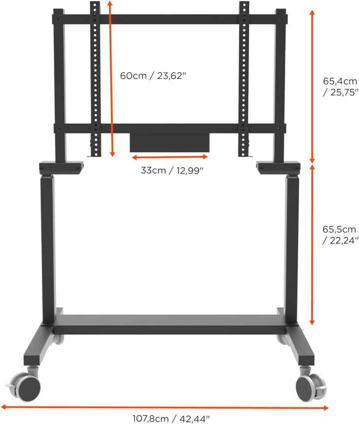 celexon TV/Displayrollwagen Professional Adjust-42100MB schwarz | für 42-100" Bildschirme bis 120kg