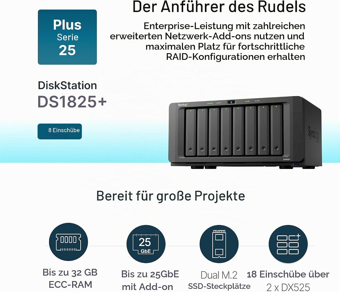 Synology 8 Bay DiskStation DS1825+ (Diskless)