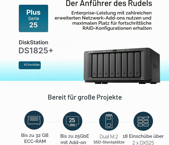 Synology 8 Bay DiskStation DS1825+ (Diskless)