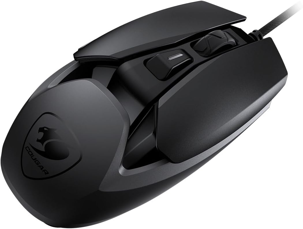 COUGAR Gaming | Gaming-Maus | Airblader schwarz – 6 programmierbare Tasten – Mechanische Mikroschalt