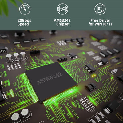 CY PCIe auf USB C Adapter,USB 3.2 Gen2 Typ-C auf PCI-E 4X Express Card Adapter für Motherboard 20Gbp