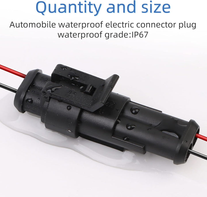 VEUWOLM 300 Stück Wasserdichte KFZ Kabel Steckverbinder, 1/2/3/4 Pin KFZ Stecker, Elektrische Steckv