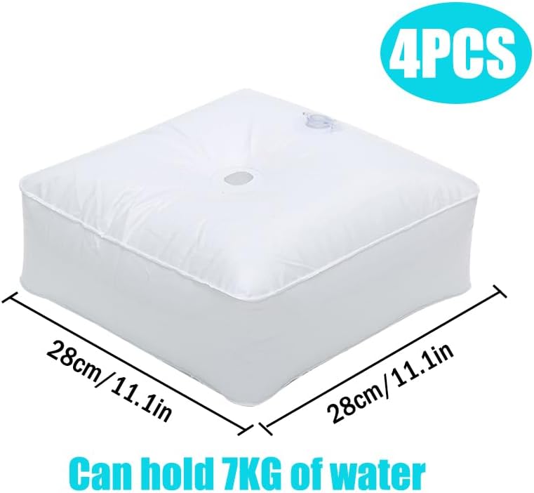 4 pcs Wasser Gewichtssack Bag,Schlauchgewicht,Gewicht Sack,Quadrat Flaggen Gewichtstasche,Tragbare F