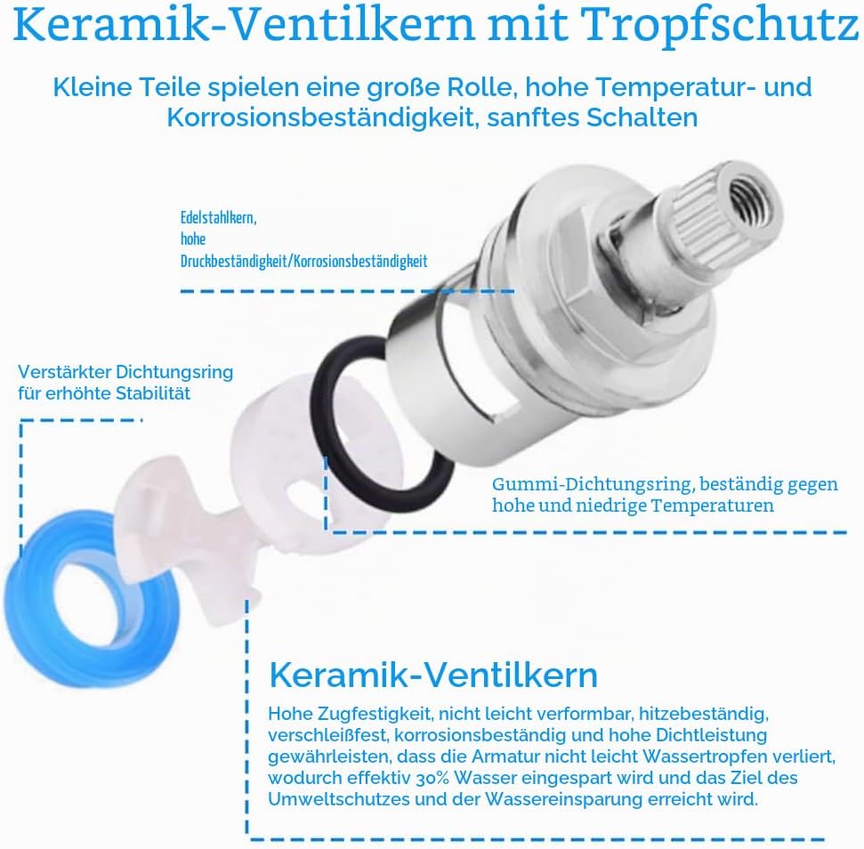 REFORUNG Kaltwasserarmatur Kaltwasserhahn 175mm Armatur Kaltwasser Badarmatur Edelstahl Waschtischar