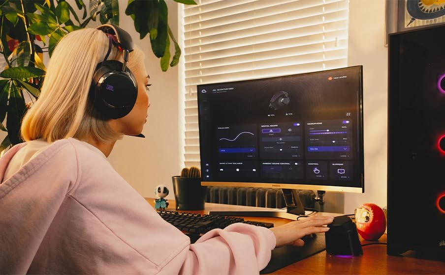 JBL Quantum 950 Kabelloses Multi-Plattform-Bluetooth-Gaming-Headset mit JBL Quantum Raumsound und He