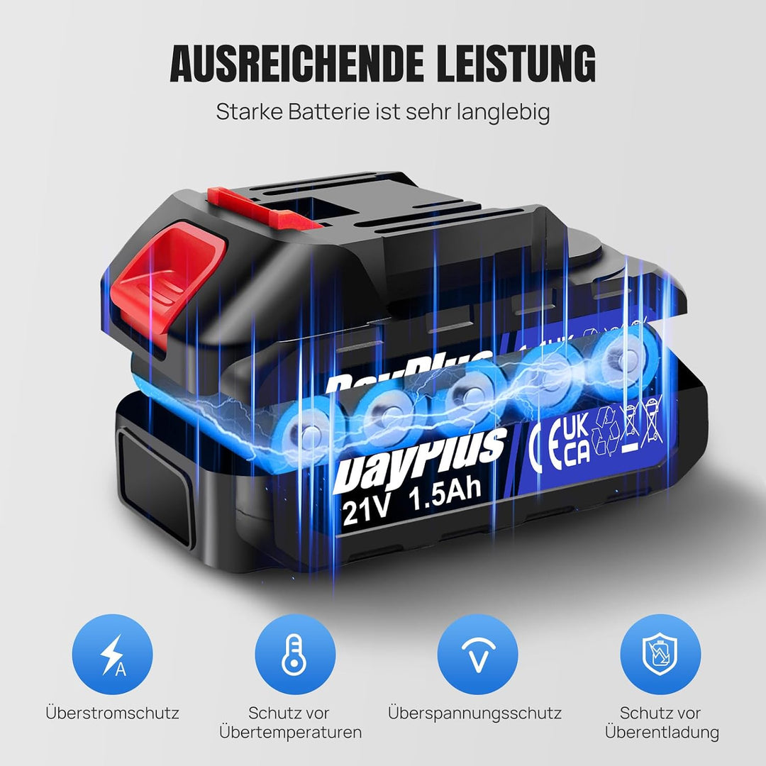 Exzenterschleifer, 280W 11000 U/min mit variabler Drehzahl, 12 Stück Schleifpapier, 125mm Schleifpad