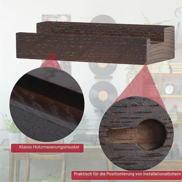 PHOENANCEE Massives Eichenholz, Schallplatten-Wandhalterung, Schallplatten-PräSentationshalter FüR L