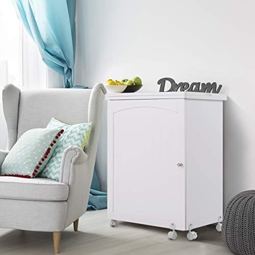 FANTASK 2 in 1 Nähschrank & Schreibtisch klappbar, Nähtisch aus Holz mit 3 Einlegeböden für Spulen &