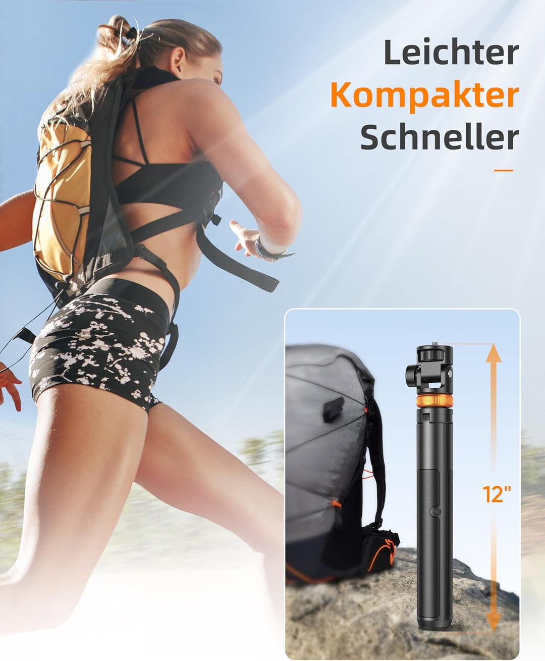 eucos Handy Stativ, Stativ für Smartphone und Selfie Stick mit Fernbedienung, 158CM Hochrobust Struk