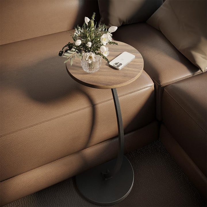 Vicco Beistelltisch Alvio, Braun, 40 x 60 cm, als Ablagefläche für Wohnzimmer oder Schlafzimmer eins