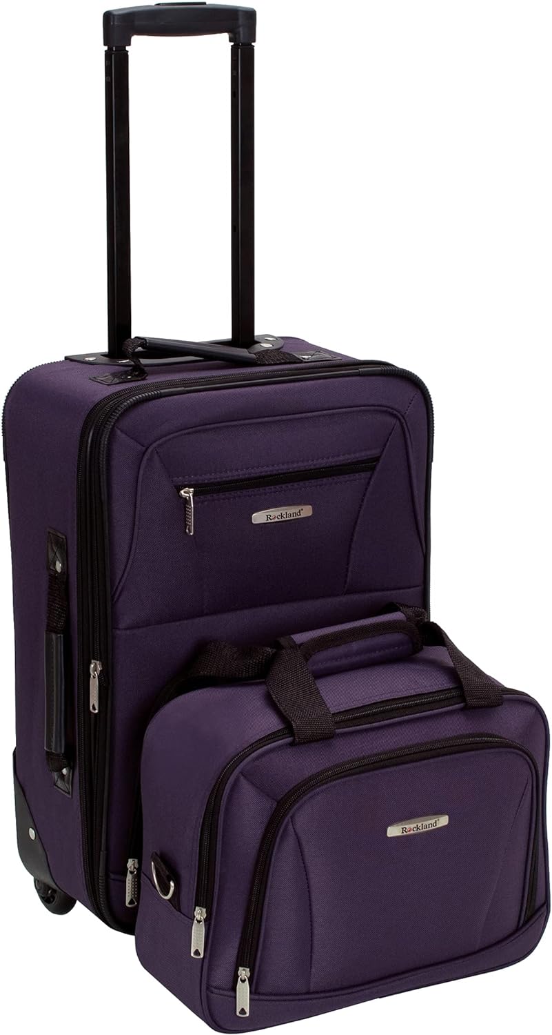 Rockland Fashion Softside Gepäck-Set, aufrecht stehend, Violett, 2-Piece Set (14/19), Fashion Softsi