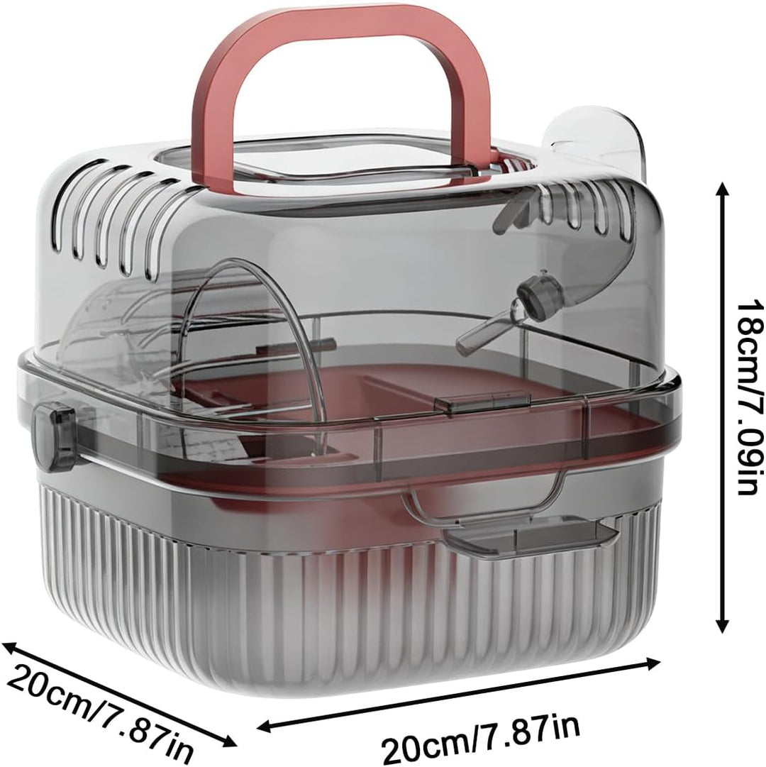 Hamster-Reisebox,Doppellagige, belüftete Transportbox - Kleintier-Reisekäfig für Kaninchen, Mäuse, M