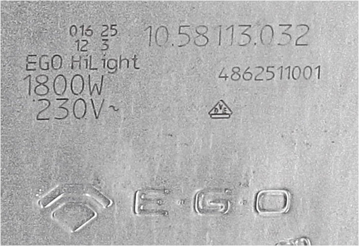 Strahlheizkörper Einkreis Glaskeramikkochfeld 1800W Ø 175mm Ego 1058113032 HiLight-Heizkörper mit Te