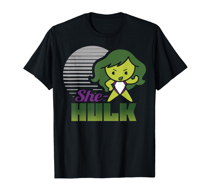 Womens Marvel She-Hulk Strong Cute Kawaii Flew Logo Graphic T-Shirt XL Olive