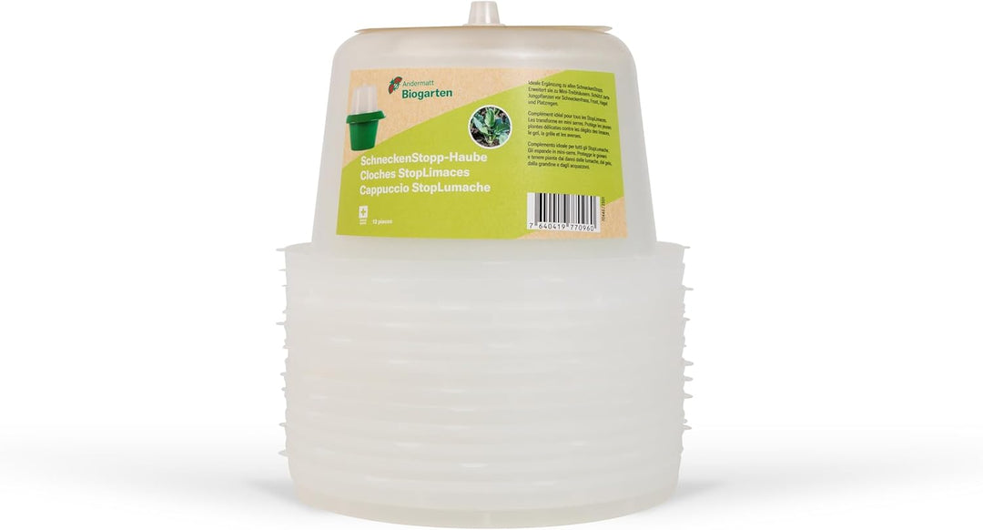SchneckenStopp PP (transparent) + Haube, je Set à 12 Stück