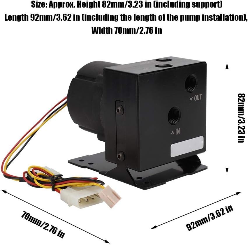VBESTLIFE Computer-Wasserkühlungspumpe, DC 12V 1.8A Integrierte PC-Wasserpumpe mit Halterung für 120