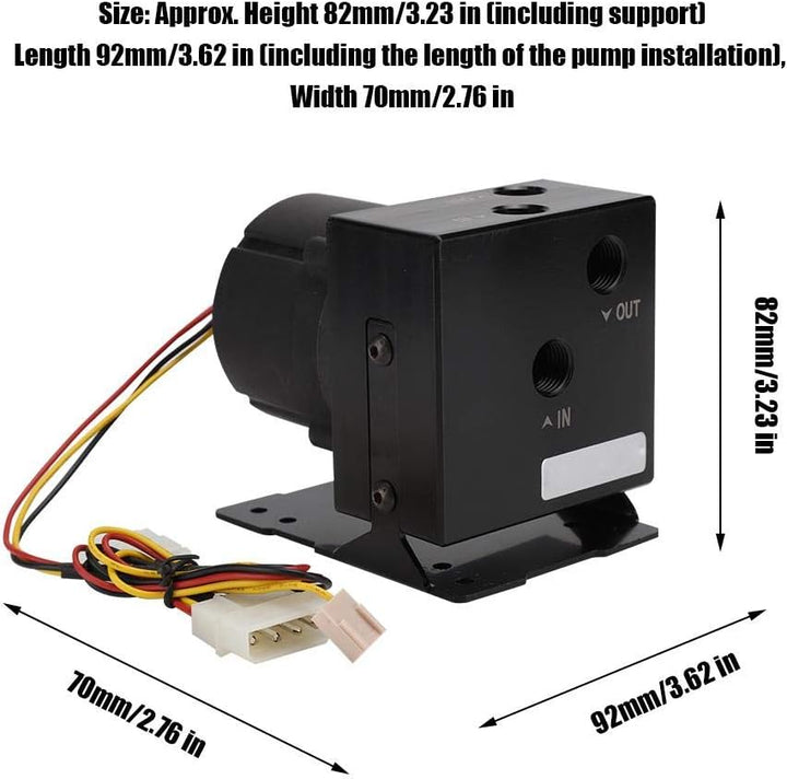 VBESTLIFE Computer-Wasserkühlungspumpe, DC 12V 1.8A Integrierte PC-Wasserpumpe mit Halterung für 120