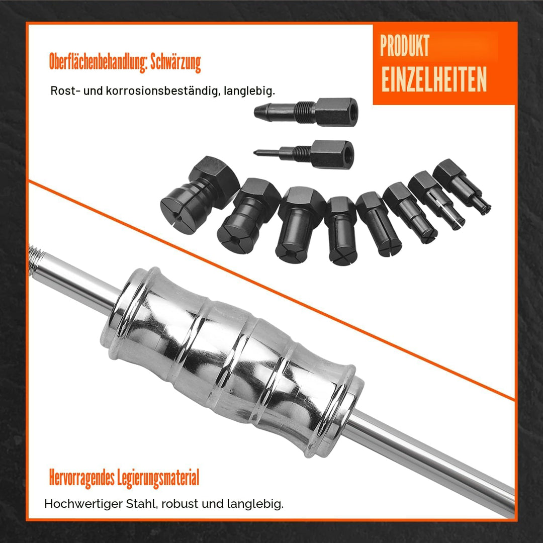 12/13 TLG 8-32 mm Sackloch-Innenlager-Abzieher-Set mit Gleithammer und erweiterbaren Spannzangen für
