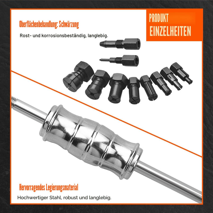 12/13 TLG 8-32 mm Sackloch-Innenlager-Abzieher-Set mit Gleithammer und erweiterbaren Spannzangen für