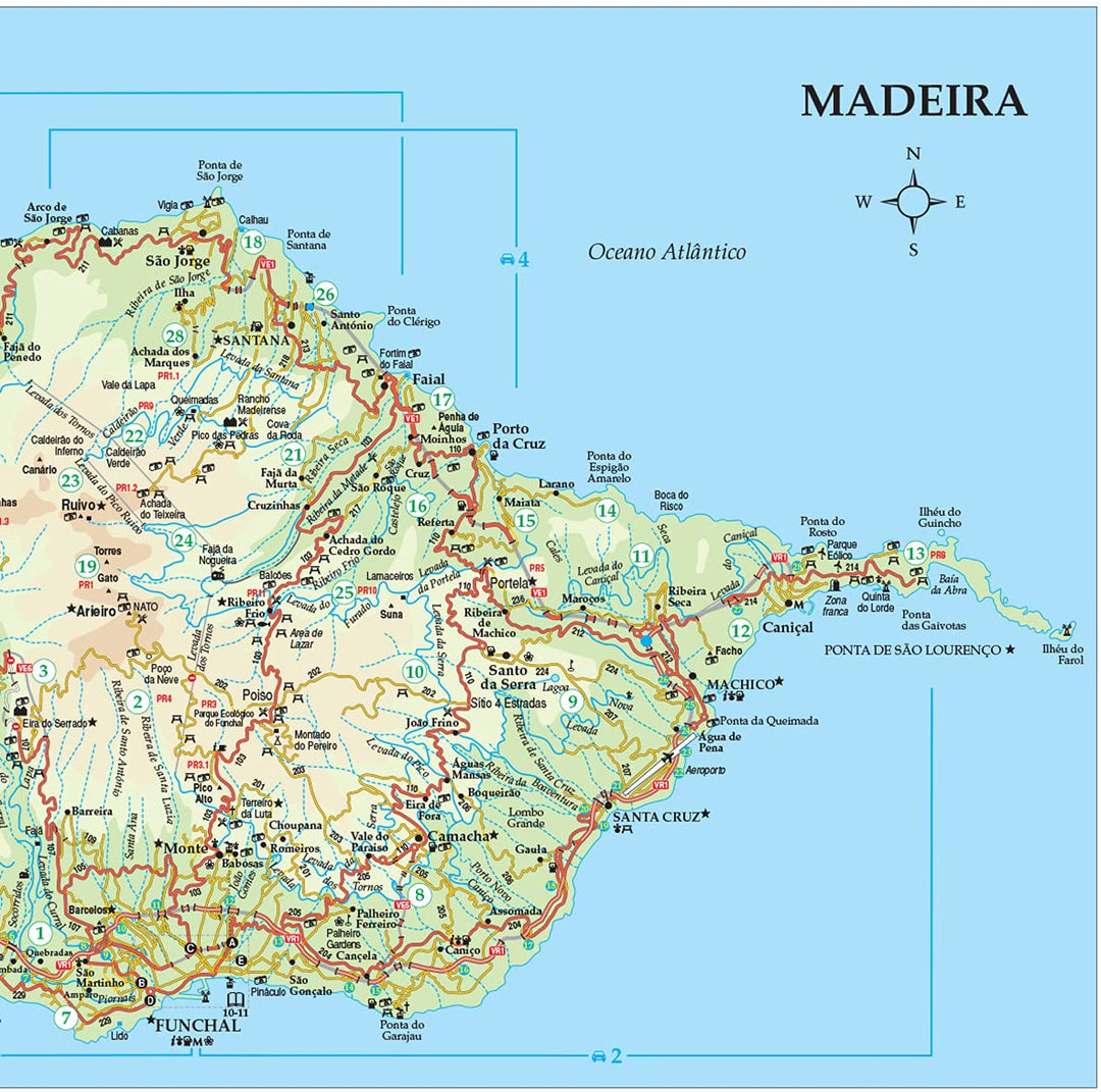 Madeira Sunflower Walking Guide: 100 long and short walks; 6 car tours (Sunflower Guides), Taschenbu