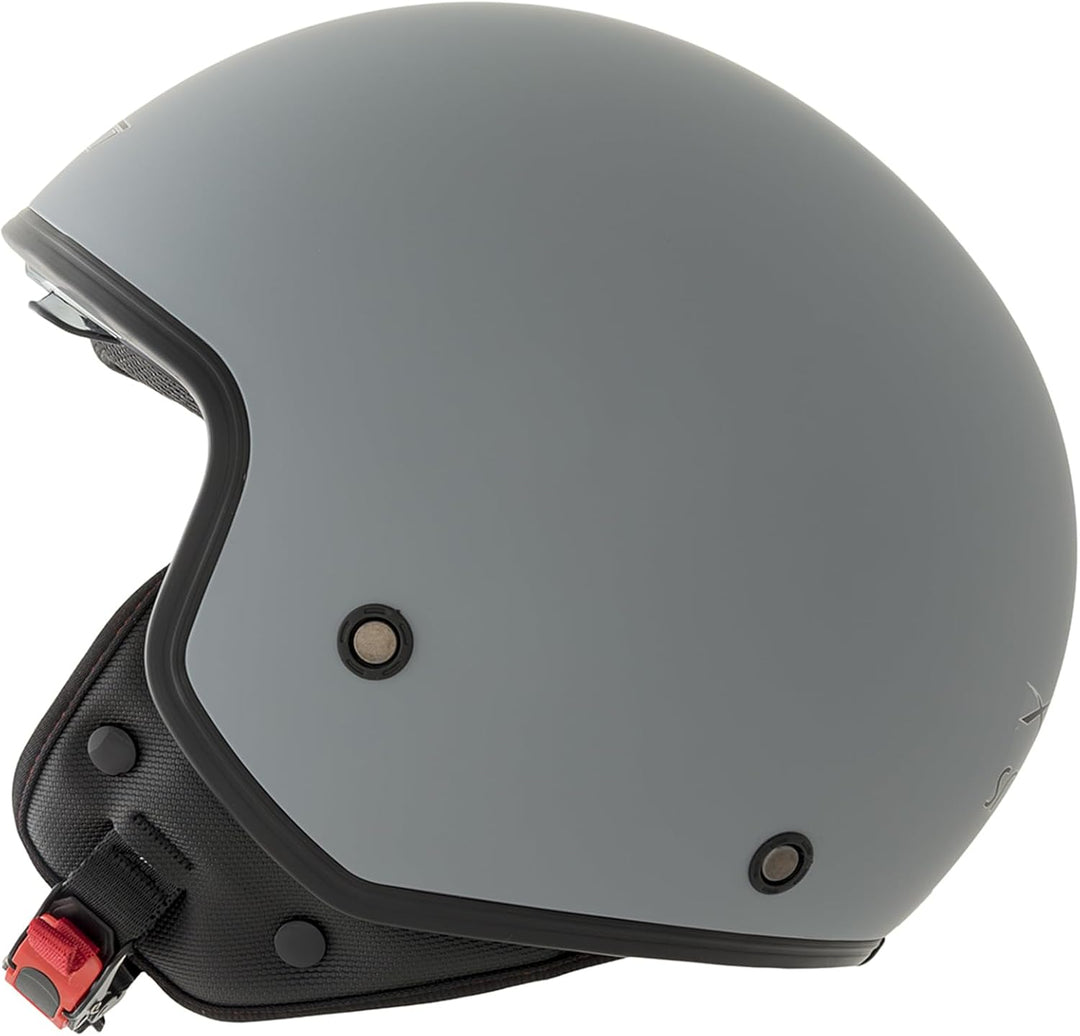Motorradhelm Motorrad Roller Jet Helm Innensonnenblende Viser SonicMoto 59 cm Matt Grau, 59 cm Matt