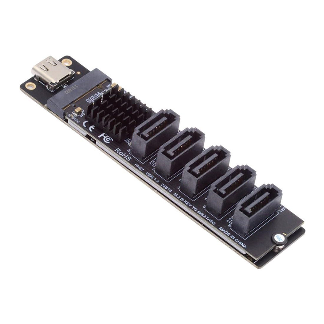 chenyang USB 3.1 Gen 2 zu 5 SATA 3.0 Port Multiplikator Erweiterungskartenadapter für Motherboard Sa