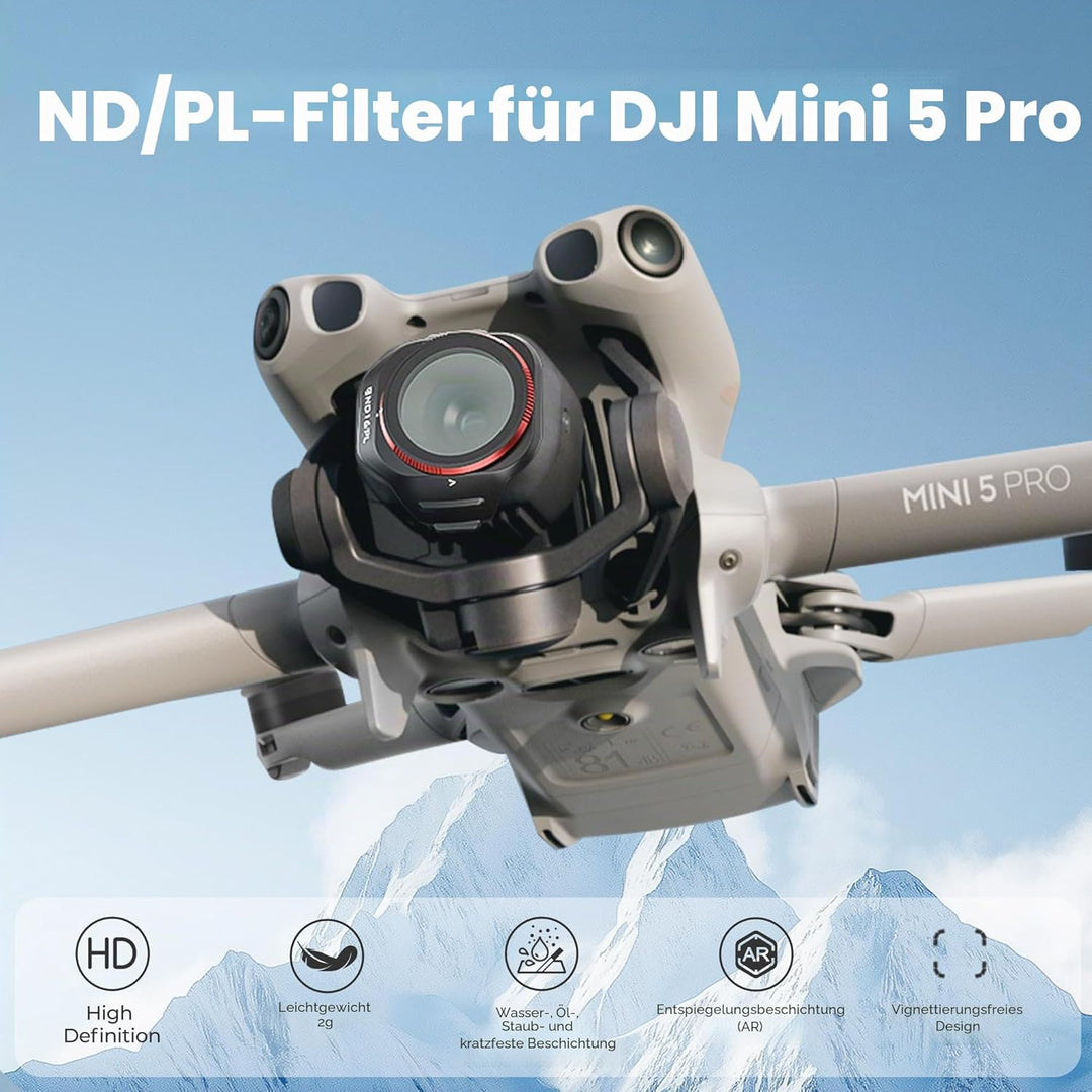 Freewell Bright Day 6er-Pack ND/PL Filter für DJI Mini 5 Pro - ND8/PL, ND16/PL, ND32/PL, ND64/PL, ND
