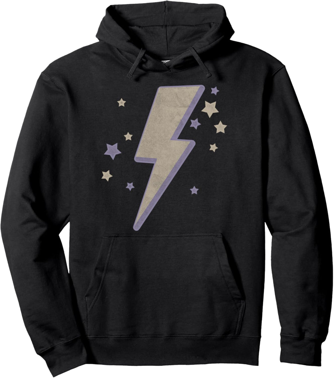 Trendy Lightning Bolt With Stars Pullover Hoodie