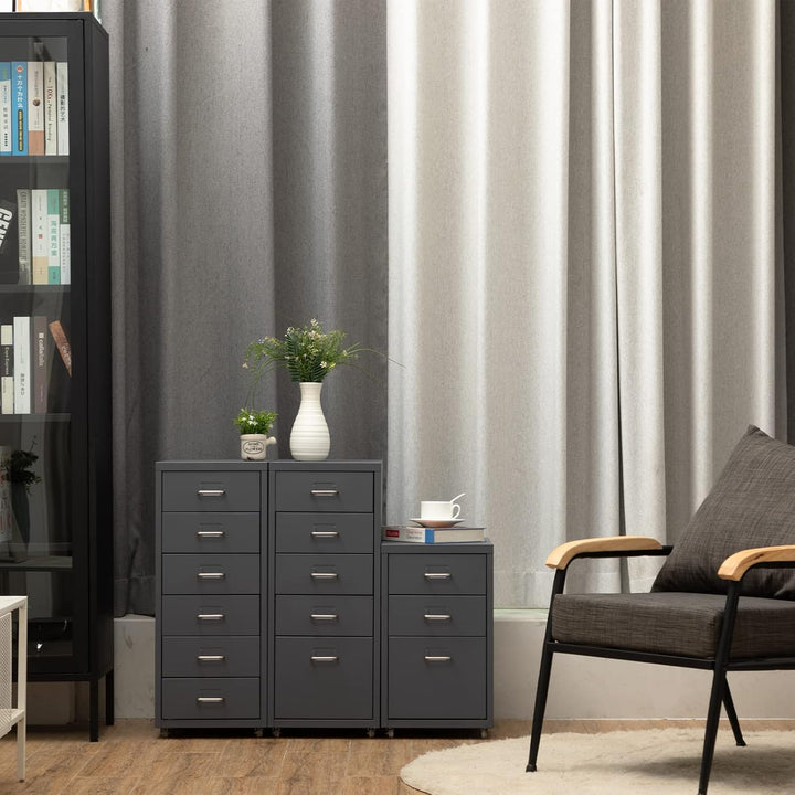 HollyHOME Mobiler Aktenschrank mit 5 Schubladen, rollender Aktenorganisator, Aufbewahrungsschrank au