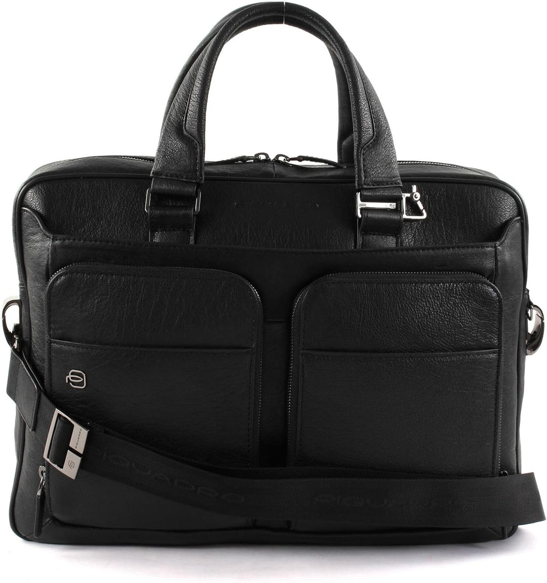 Piquadro Black Square Aktentasche Leder 39 cm Laptopfach