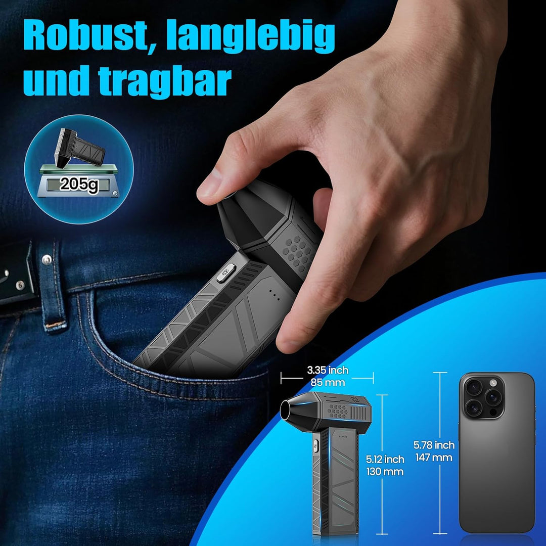 Electric Air Duster,130000RPM Elektrische Staubgebläse Druckluftspray, 3-Gang Mini-Elektrische Staub