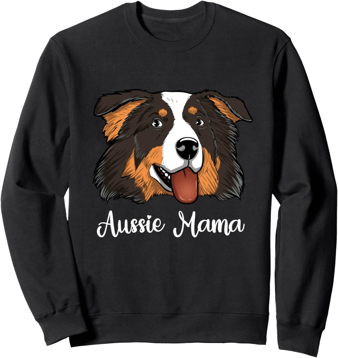 Black Tri Aussie Mama Aussie Hund Australian Shepherd Sweatshirt