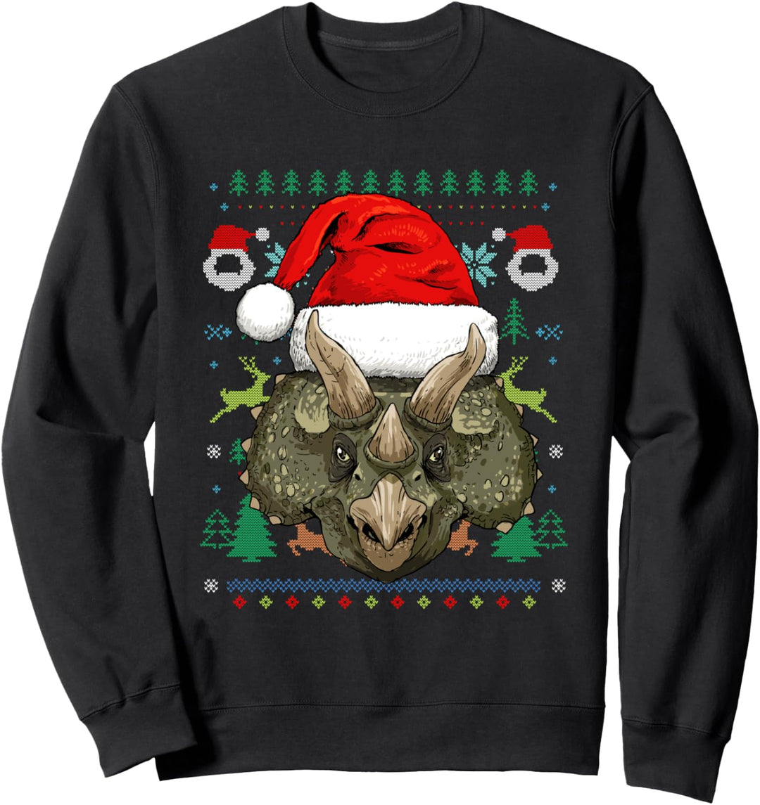 Triceratops Dino Hässliche Weihnachtsmütze Weihnachten Sweatshirt
