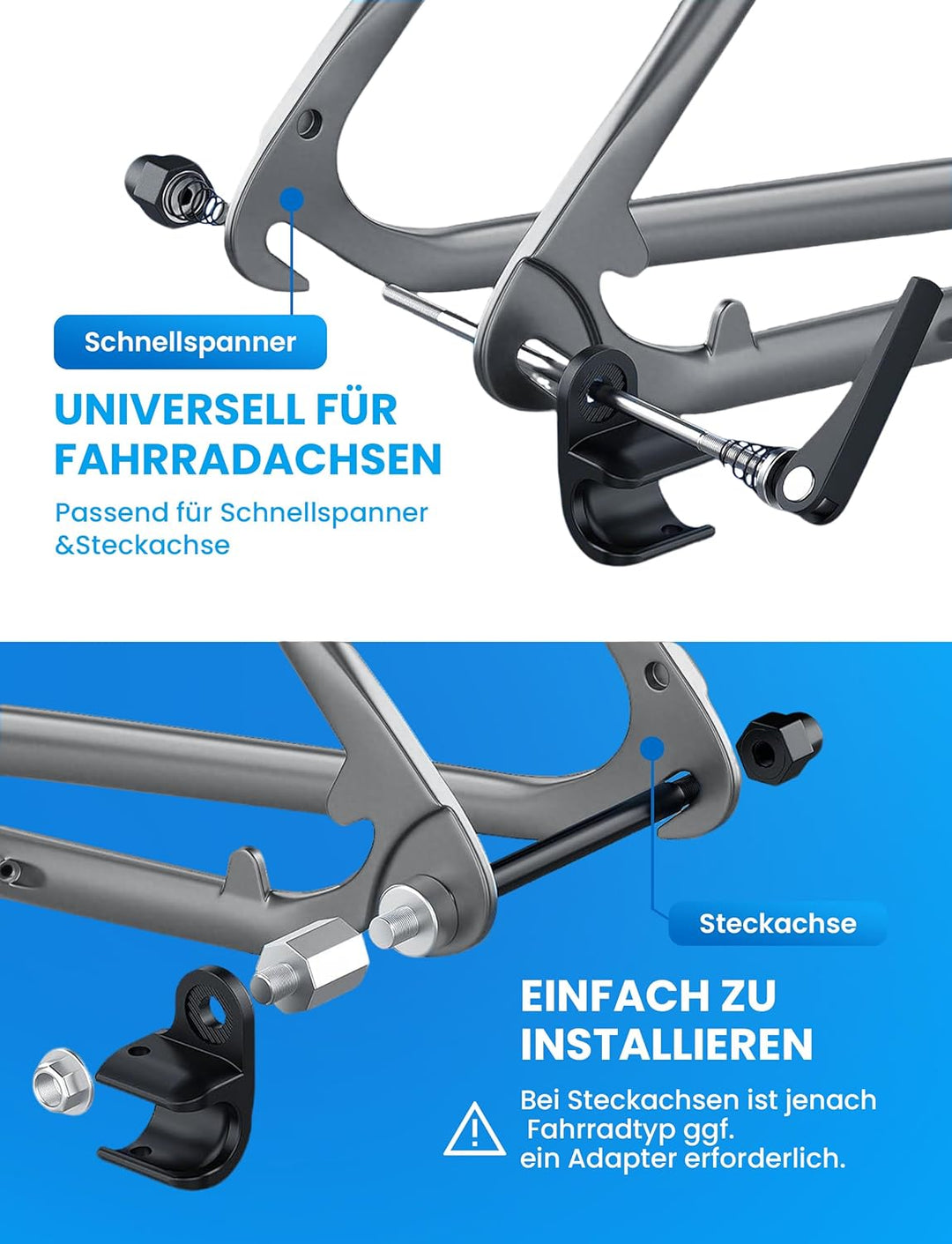 COICER Anhängerkupplung für Thule Chariot & Coaster | Fahrradanhänger Kupplung mit Sicherheitspin |