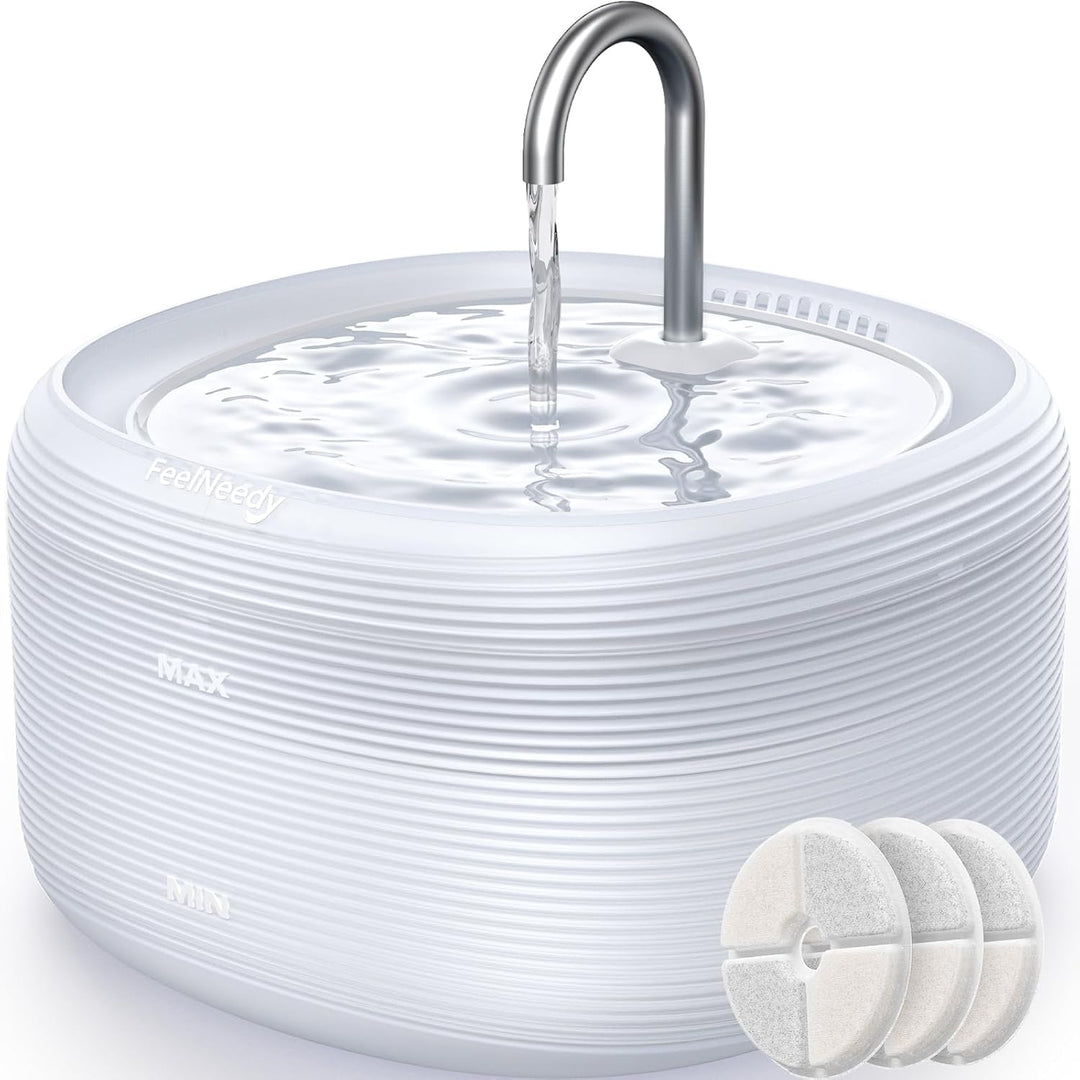 FEELNEEDY Katzenbrunnen für Katzen 3,2L Trinkbrunnen für Katze Super Leiser Zwei Wasserflussmuster,