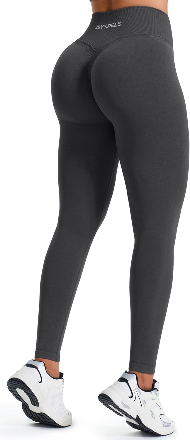 JOYSPELS Scrunch Butt Leggings Damen, Gym V Förmige Bund High Waist Sport Booty Lifting Po Push Up S